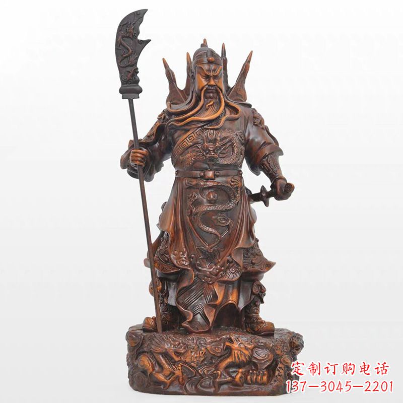 运城仿木关公铜雕像