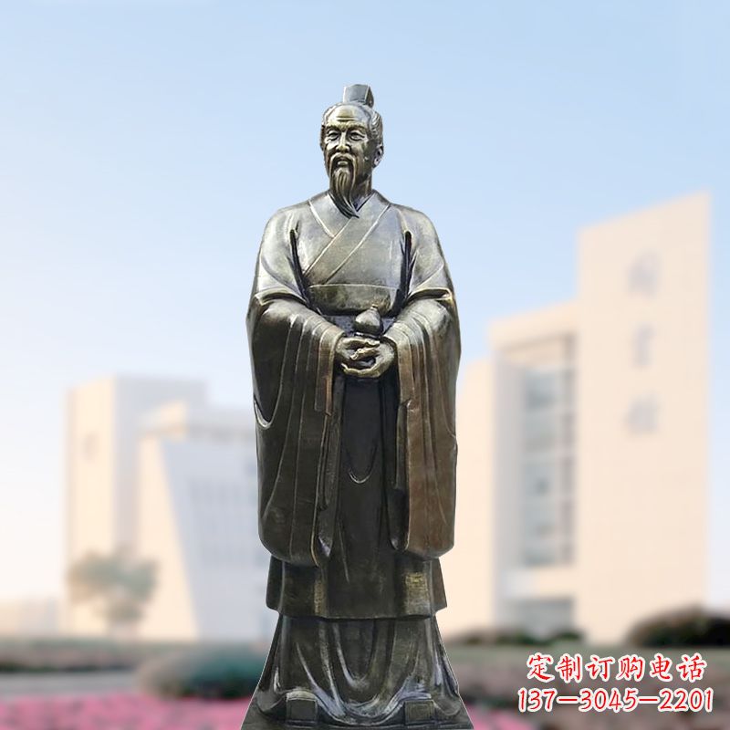 运城仿铜玻璃钢扁鹊雕塑