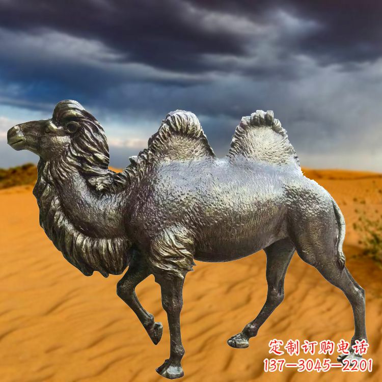 运城仿铜骆驼玻璃钢动物雕塑