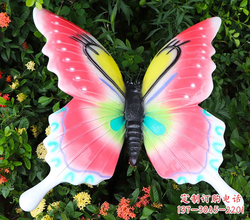 运城仿真蝴蝶摆件花园园林彩绘动物树脂雕塑