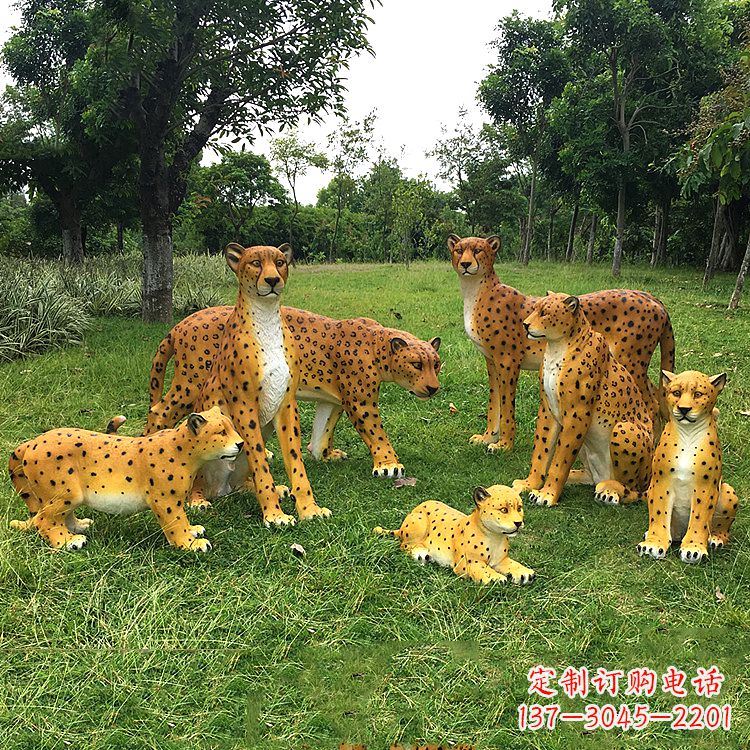 运城精美玻璃钢豹雕塑