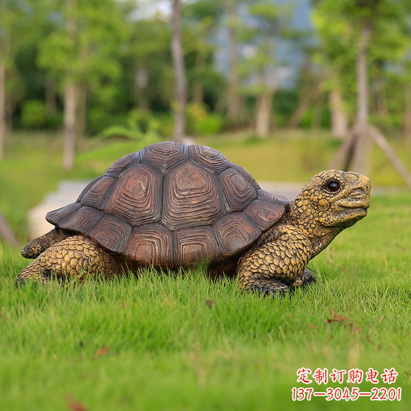 运城仿真乌龟-玻璃钢仿真动物雕塑草坪摆件