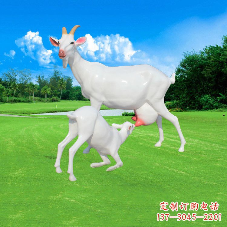运城精美仿真羊羔羊跪乳雕塑