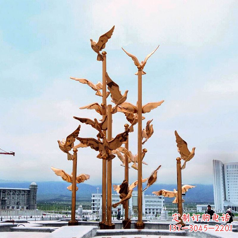 运城中领雕塑传承祥和和平的和平鸽雕塑