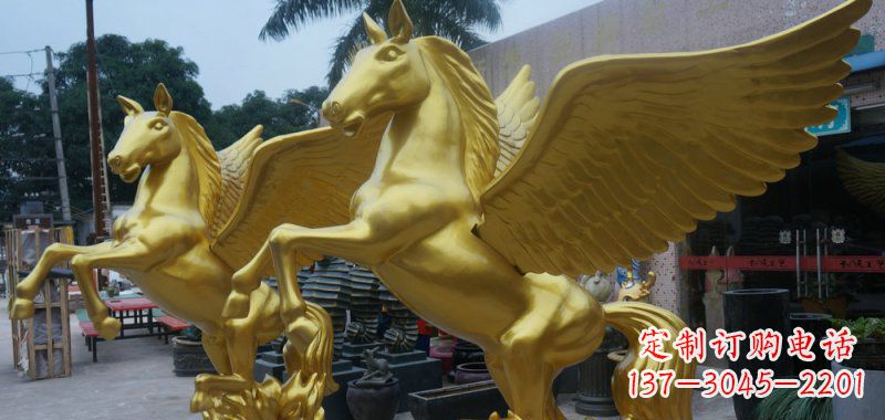 运城飞马玻璃钢仿铜动物雕塑