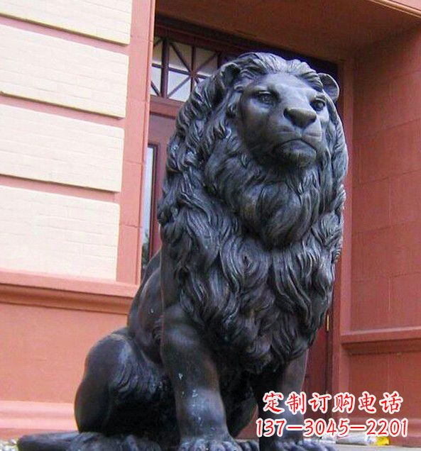 运城非洲狮子铜雕塑精美雕刻，精美绝伦