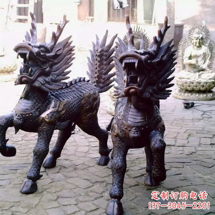 运城风水麒麟公司雕塑摆件
