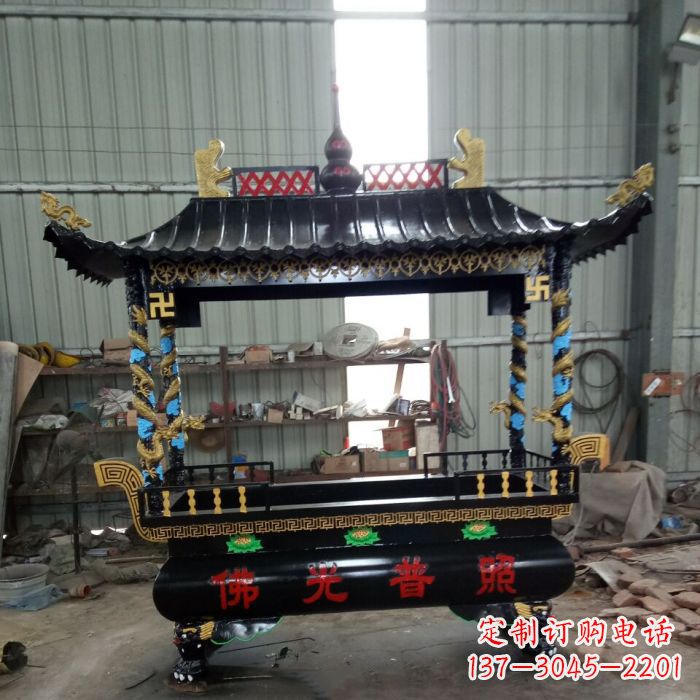 运城精美绝伦的浮雕龙纹铜香炉雕塑