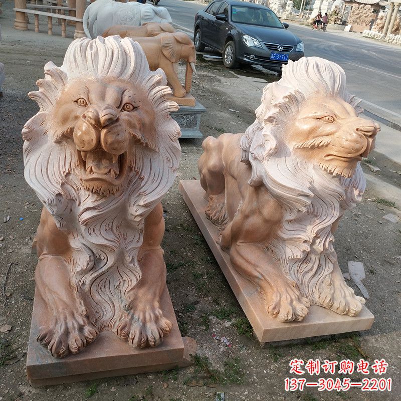 运城港币狮子爬狮雕塑——经典的海洋之神艺术