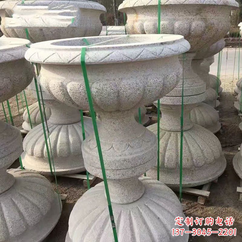 运城高墩砂岩石雕刻花盆精致技艺打造传统文化风韵
