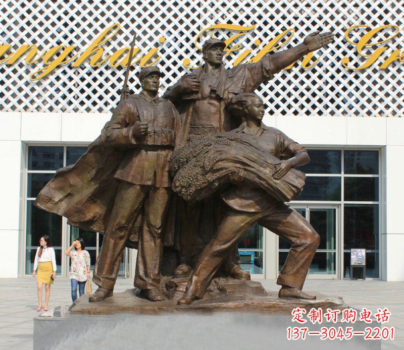 运城革命战士铜雕