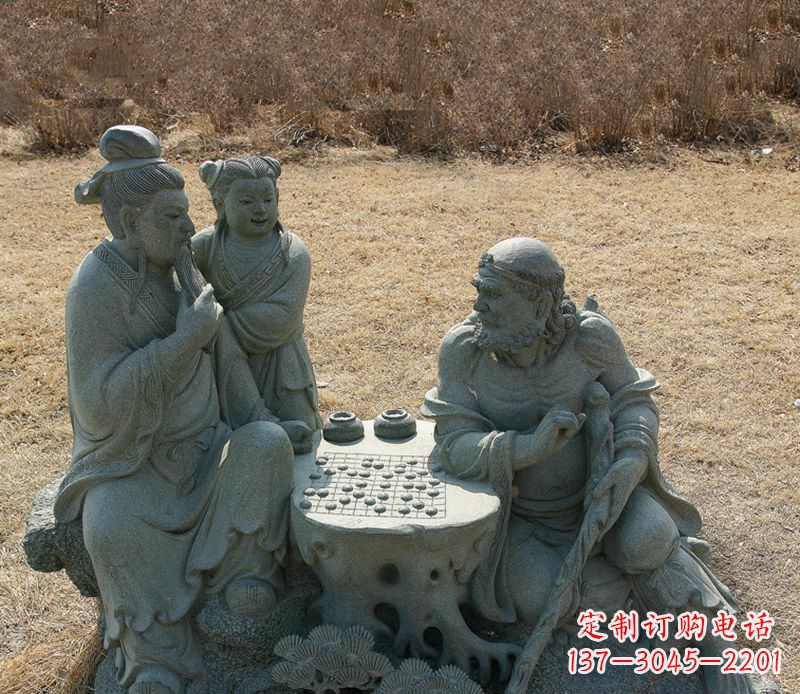 运城八仙下棋铜雕塑