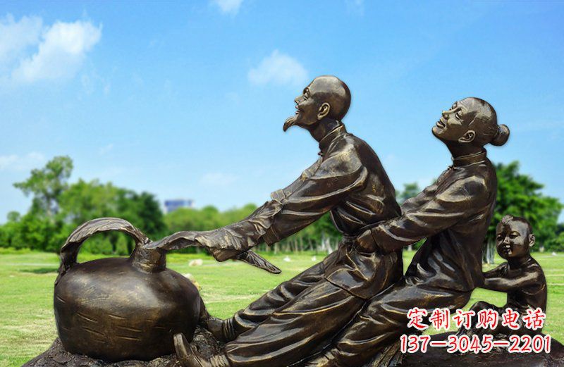 运城和谐之美,铜雕萝卜雕塑