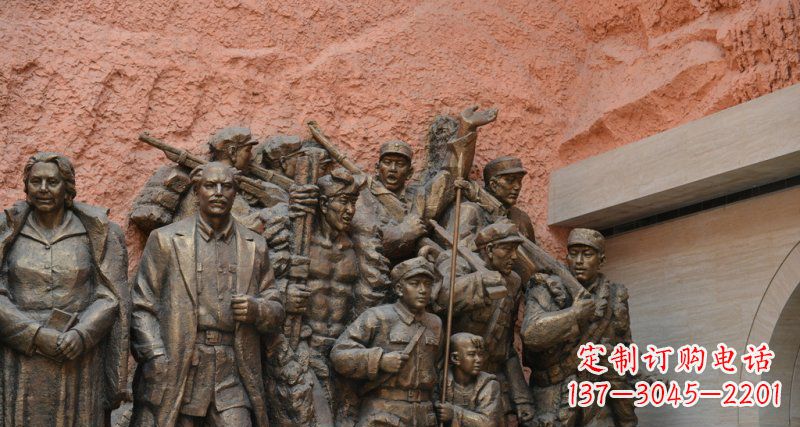 运城公园白求恩与八路军景观铜雕