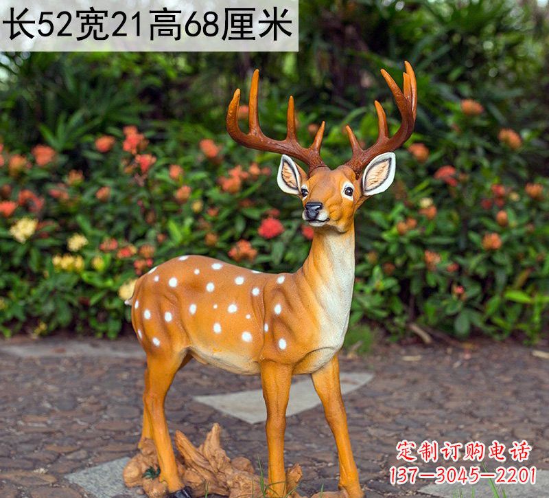运城精美制作玻璃钢仿真梅花鹿雕塑