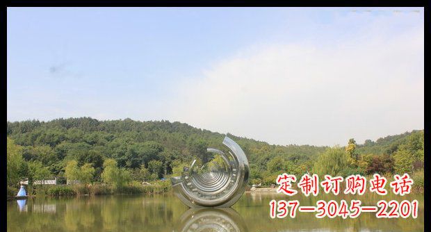 运城公园不锈钢半圆环景观雕塑