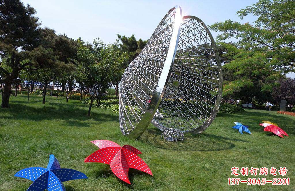 运城精美不锈钢贝壳海星景观雕塑