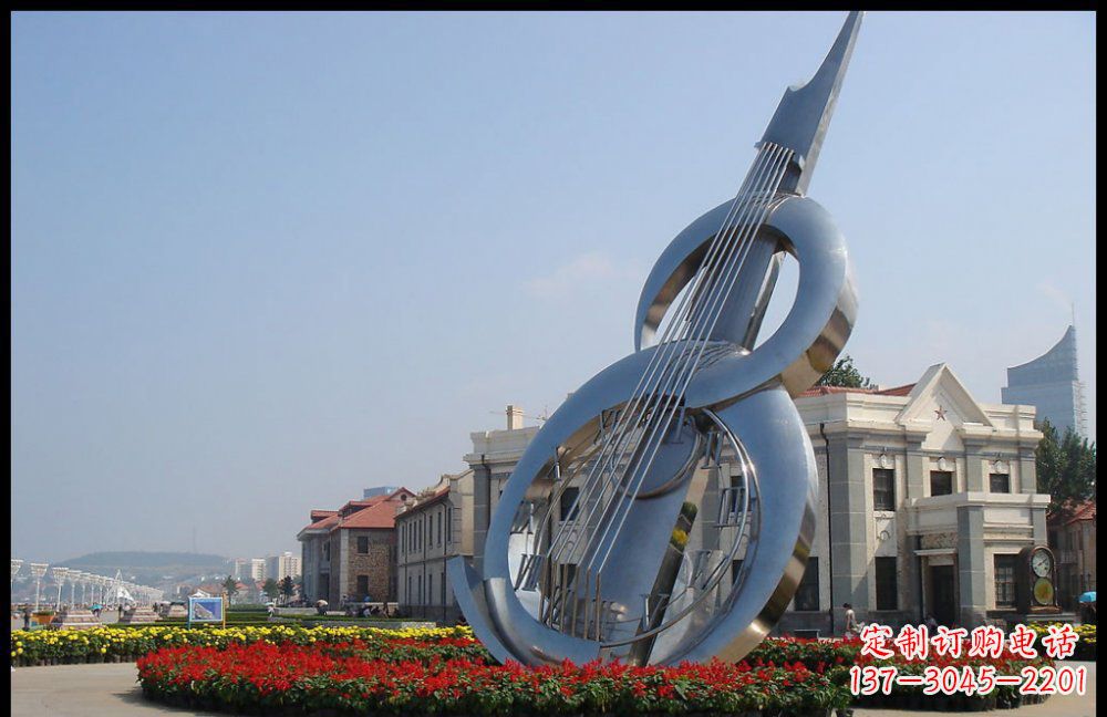 运城公园不锈钢抽象大提琴雕塑