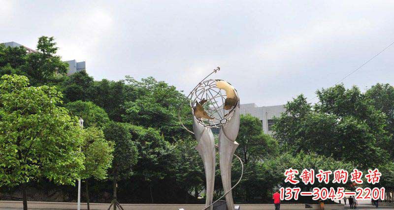运城中领雕塑精致大气的不锈钢地球雕塑
