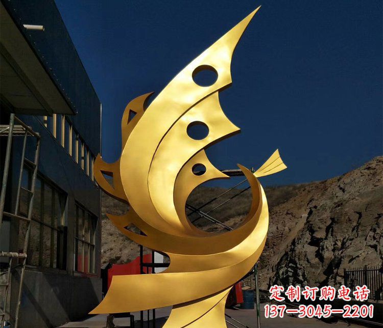 运城精美不锈钢抽象凤凰景观雕塑