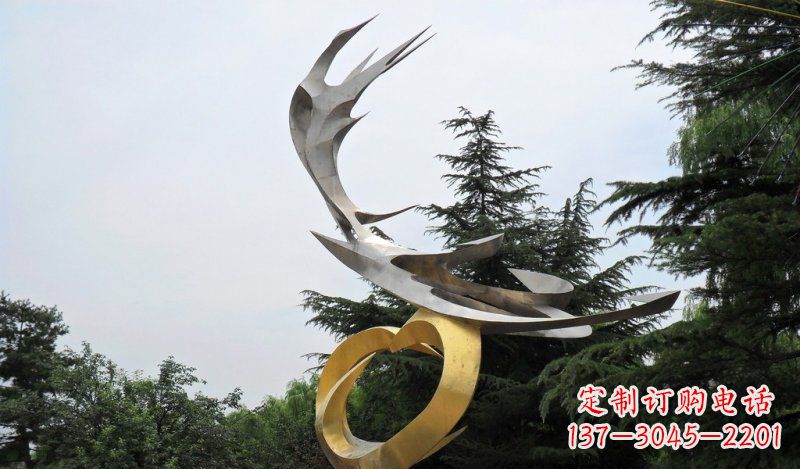 运城精美雕刻石膏抽象凤凰雕塑