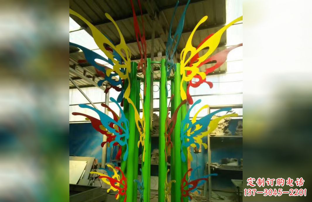 运城精致的不锈钢抽象蝴蝶景观雕塑