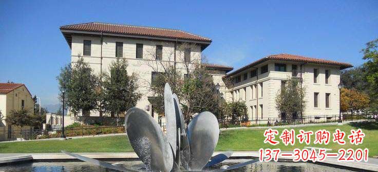 运城抽象花朵不锈钢喷泉雕塑