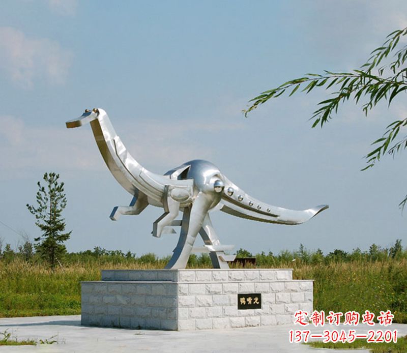 运城特大不锈钢抽象恐龙雕塑