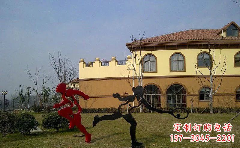 运城优雅的豪迈!不锈钢抽象运动员人物雕塑