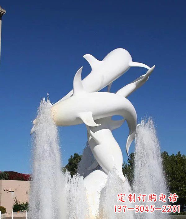 运城完美纪念，精致的不锈钢海豚雕塑