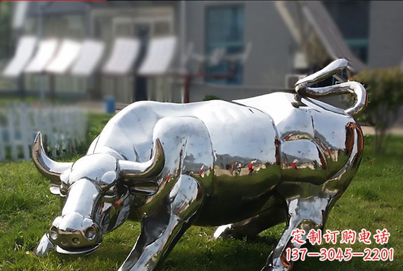 运城精致美观的高端不锈钢动物牛雕塑