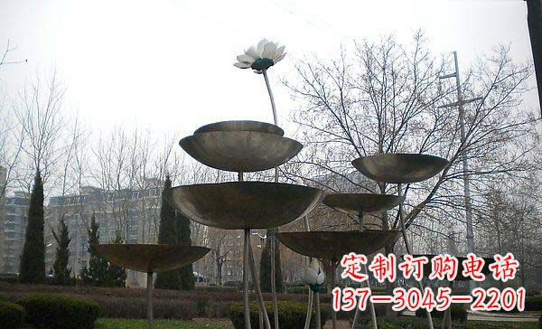 运城中领雕塑定制不锈钢荷花景观雕塑