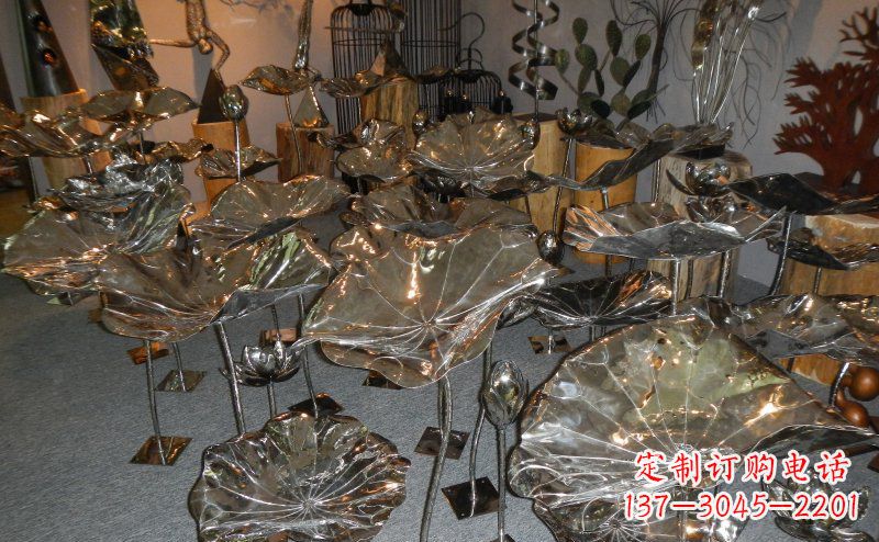 运城抛光不锈钢荷叶雕塑