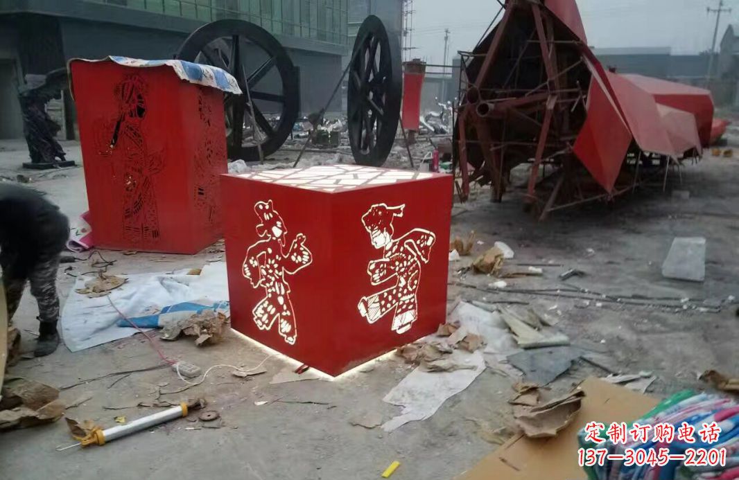运城高品质不锈钢皮影戏人物雕塑