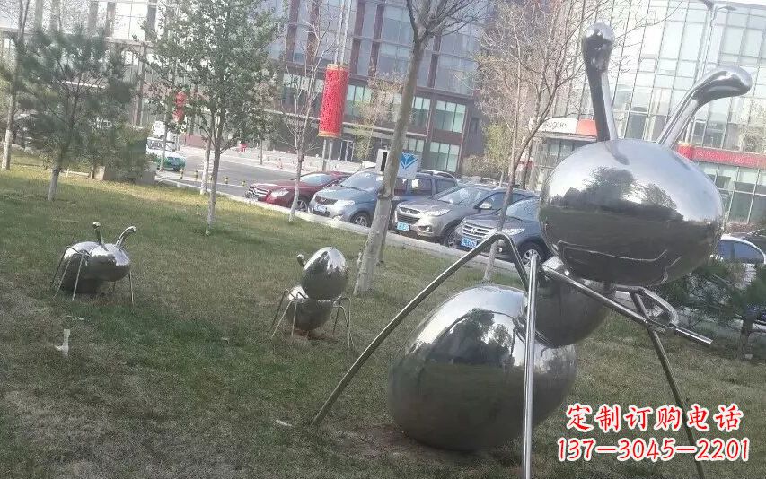 运城中领雕塑—不锈钢蚂蚁雕塑