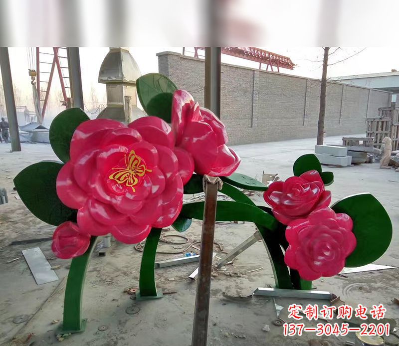 运城中领雕塑花朵般精美的不锈钢牡丹雕塑