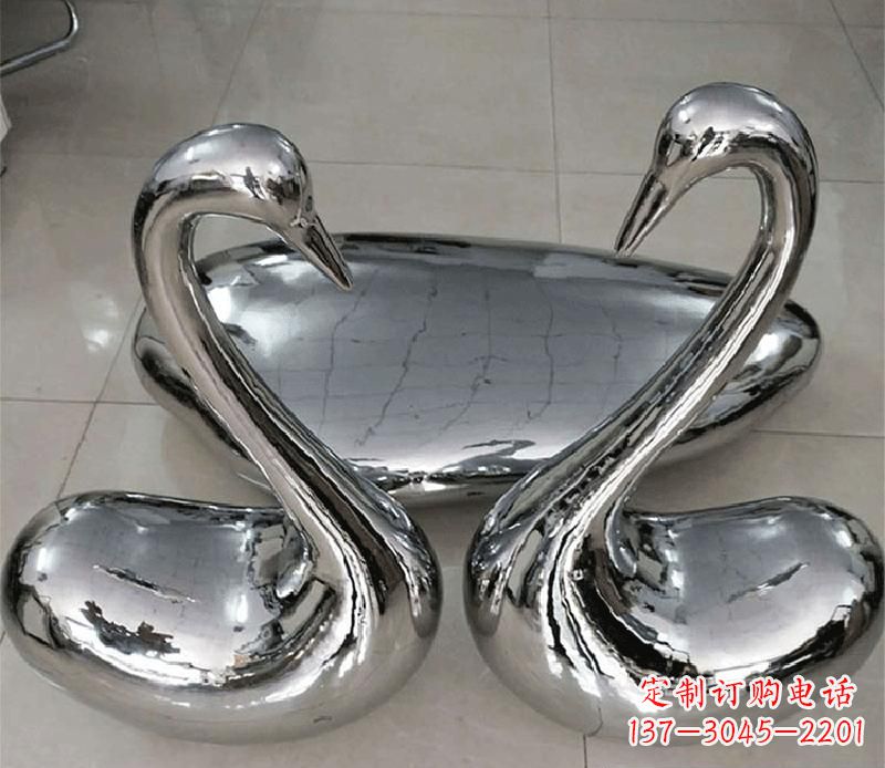 运城高端定制不锈钢天鹅雕塑