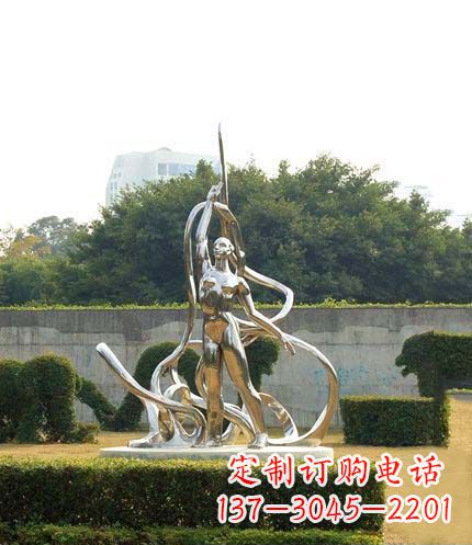 运城跳丝带魅力少女铜雕
