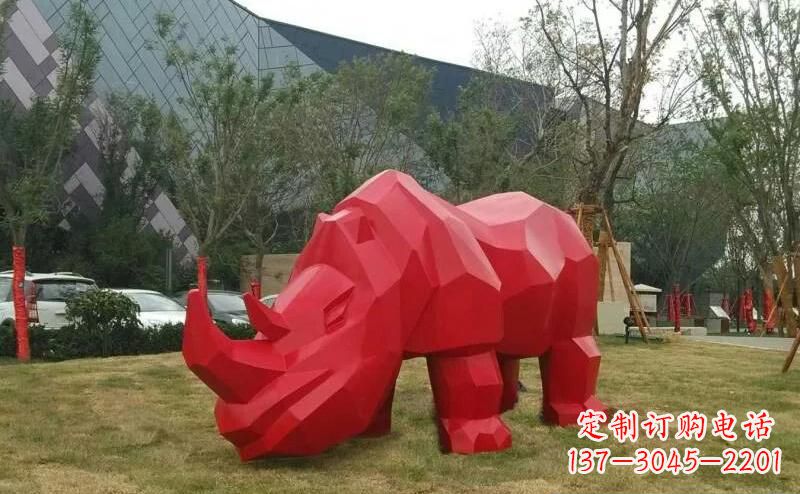 运城摩洛哥高端不锈钢犀牛雕塑