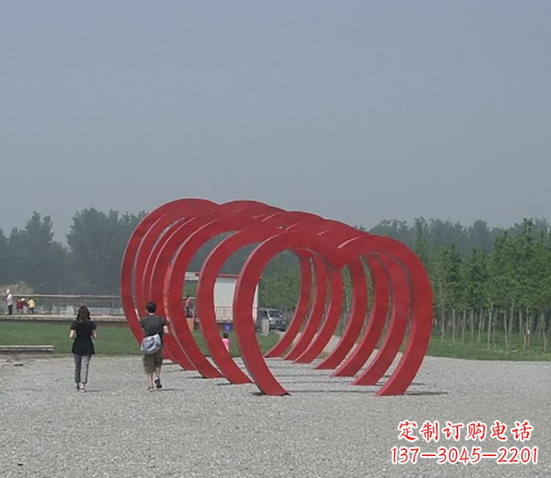 运城不锈钢心形拱门雕塑