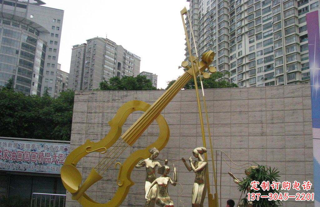 运城不锈钢演奏大提琴雕塑