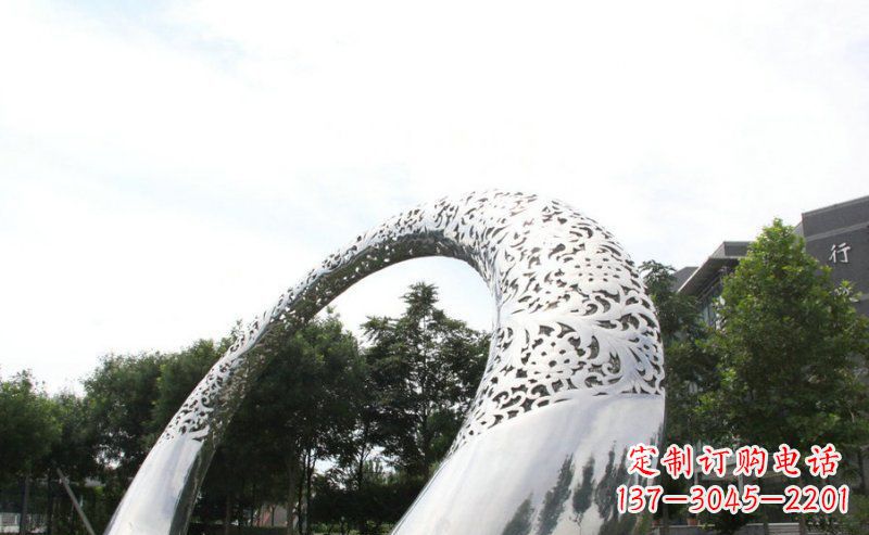运城优雅定制不锈钢圆形拱门雕塑