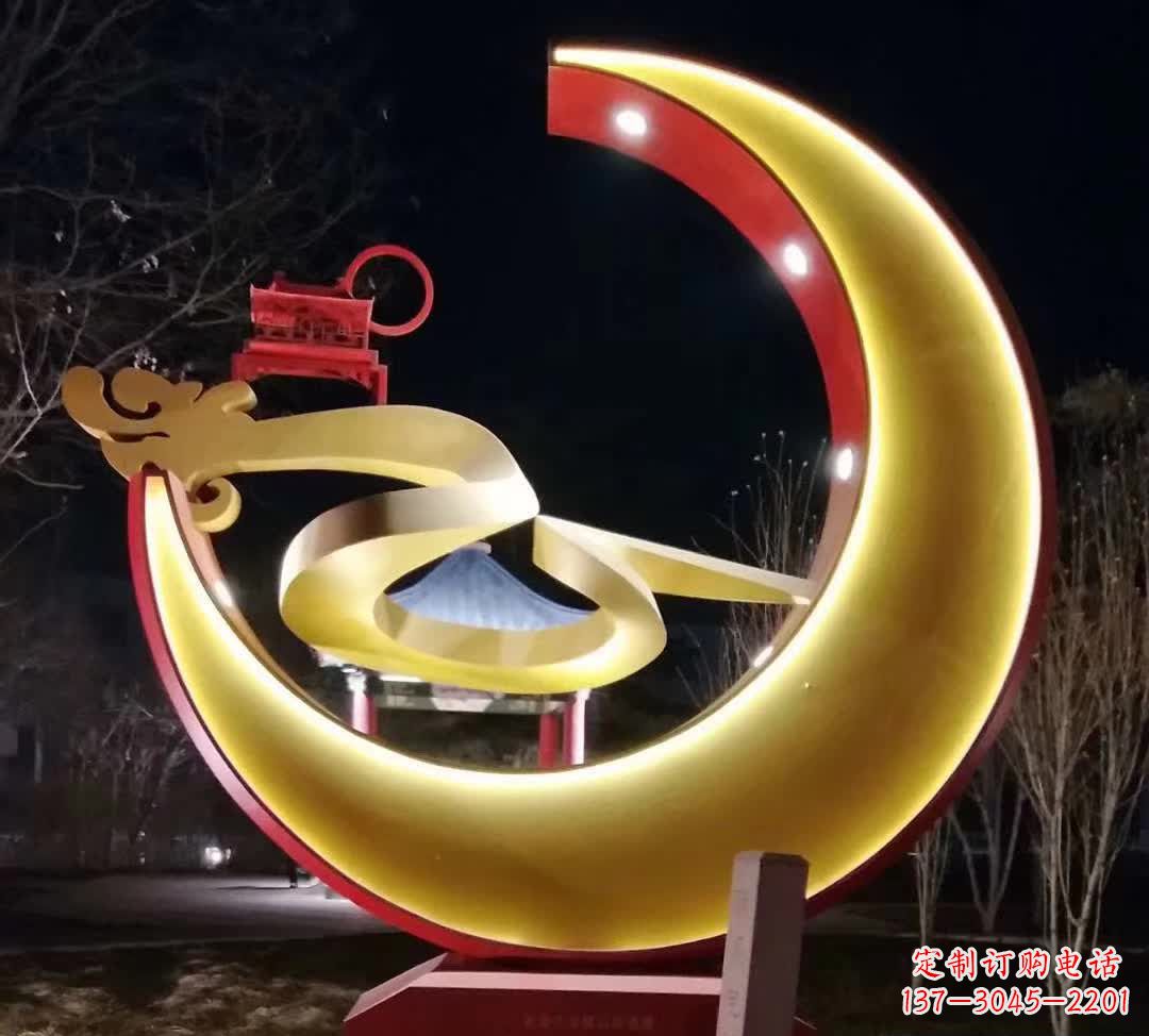运城精致不锈钢月亮雕塑