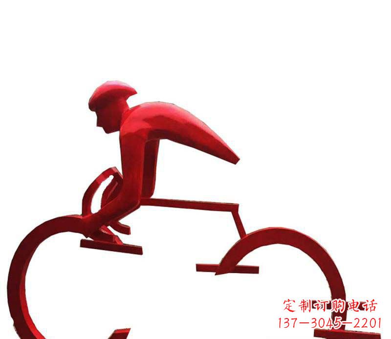 运城公园主题不锈钢自行车雕塑