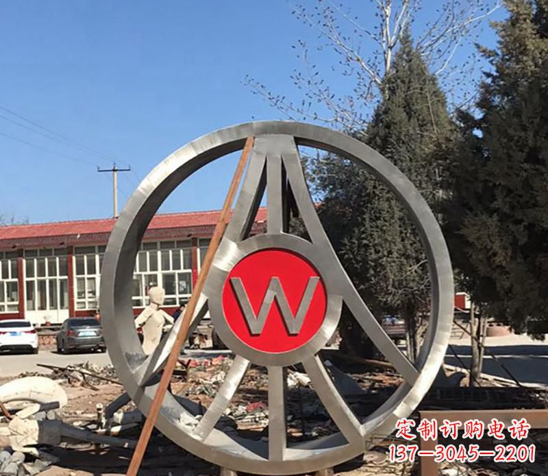 运城精美的不锈钢圆球字母景观雕塑