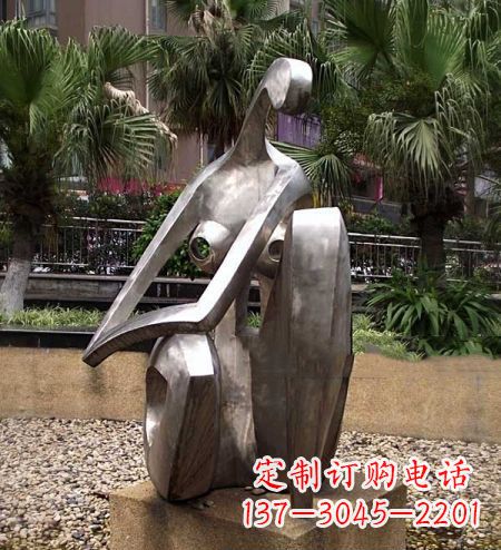 运城现代艺术风格的不锈钢女人雕塑
