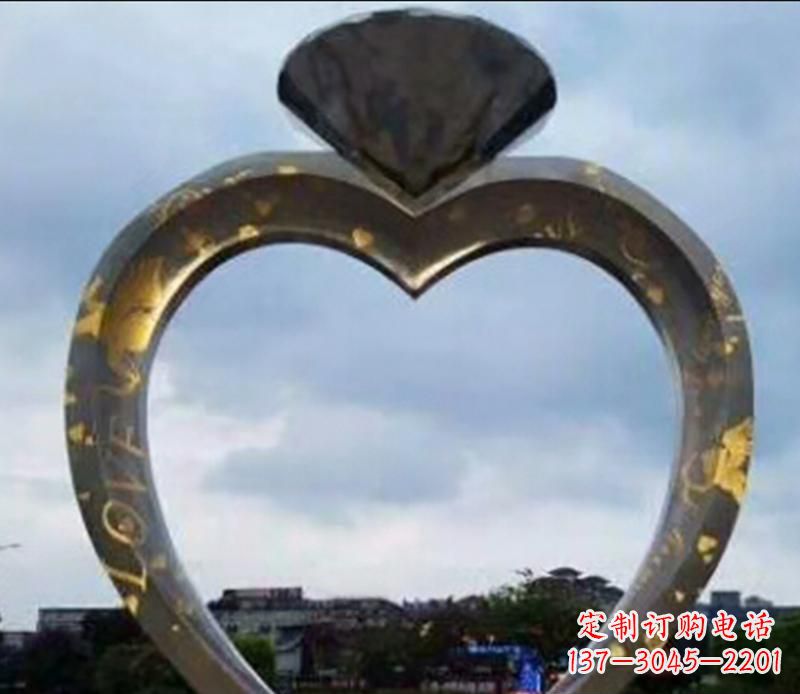 运城不锈钢大型钻石戒指景观雕塑