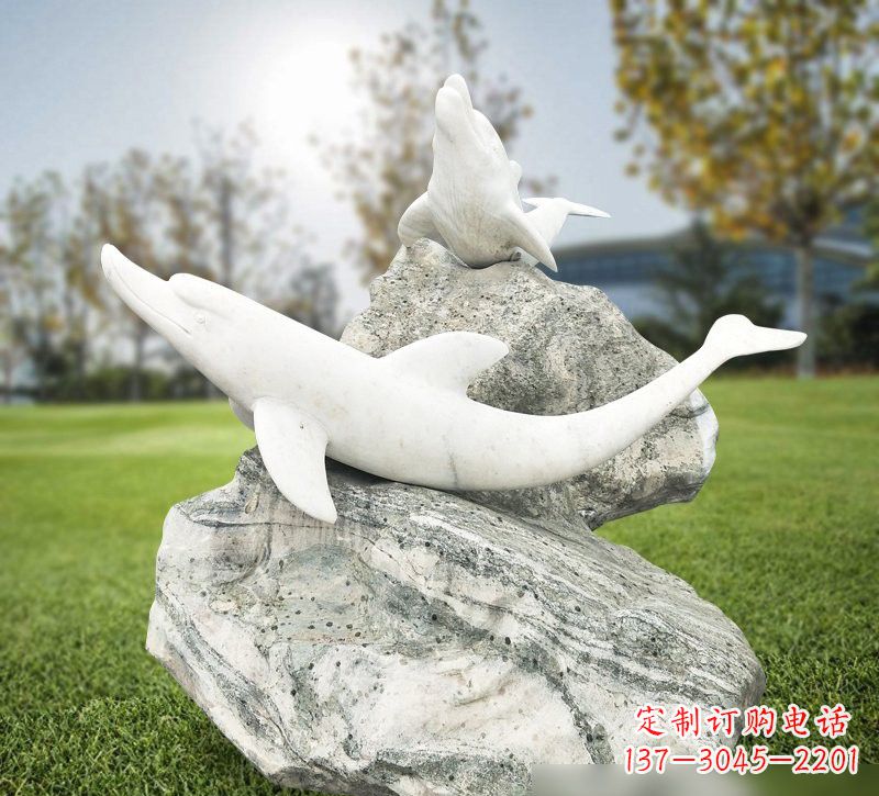 运城中领雕塑设计之海豚石雕