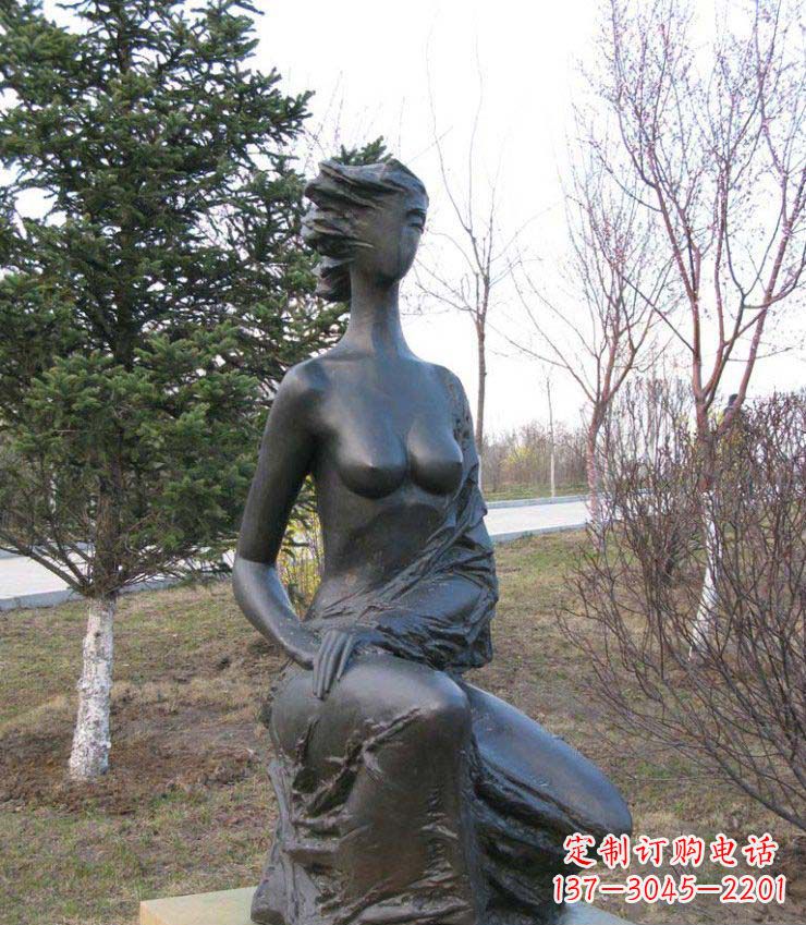 运城庄重美丽的女人铜雕塑