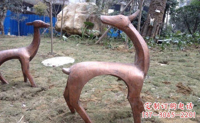 运城室外铜鹿雕塑